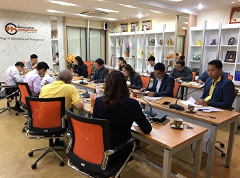 วันที่ 1 เมษายน 2562 ประชุมผู้บริหาร
ครั้งที่ 1/2562 ณ
ห้องประชุมวิทยาลัยนวัตกรรมและการจัดการ
ชั้น 2 อาคาร 37 นำโดย ผู้ช่วยศาสตราจารย์
ดร.บัณฑิต ผังนิรันดร์
ประธานในที่ประชุมและคณะผู้บริหาร โดยมี
ดร.พิเชษฐ์ เกิดวิชัย
ประธานหลักสูตรบริหารธุรกิจมหาบัณฑิต สา